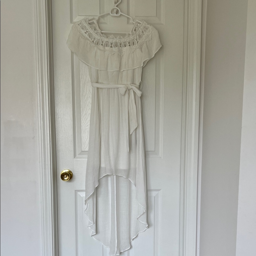 BCX White Lace High-Low Dress